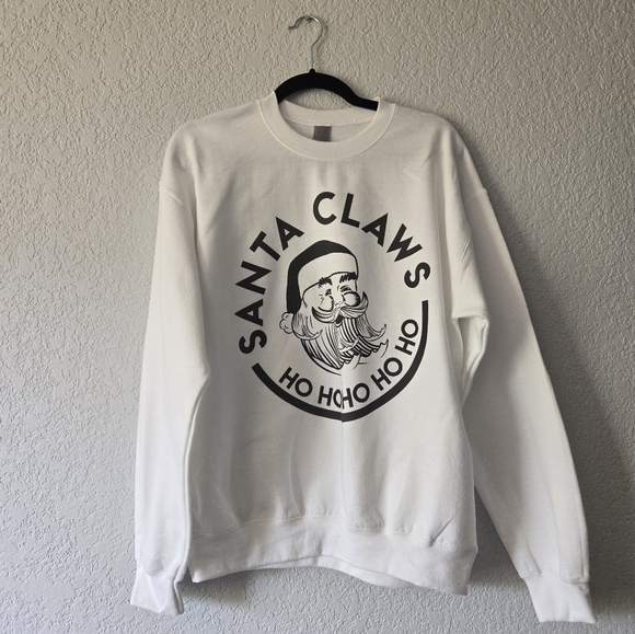 unbranded Tops - Ugly Holiday Sweater M White Santa Crewneck Sweatshirt